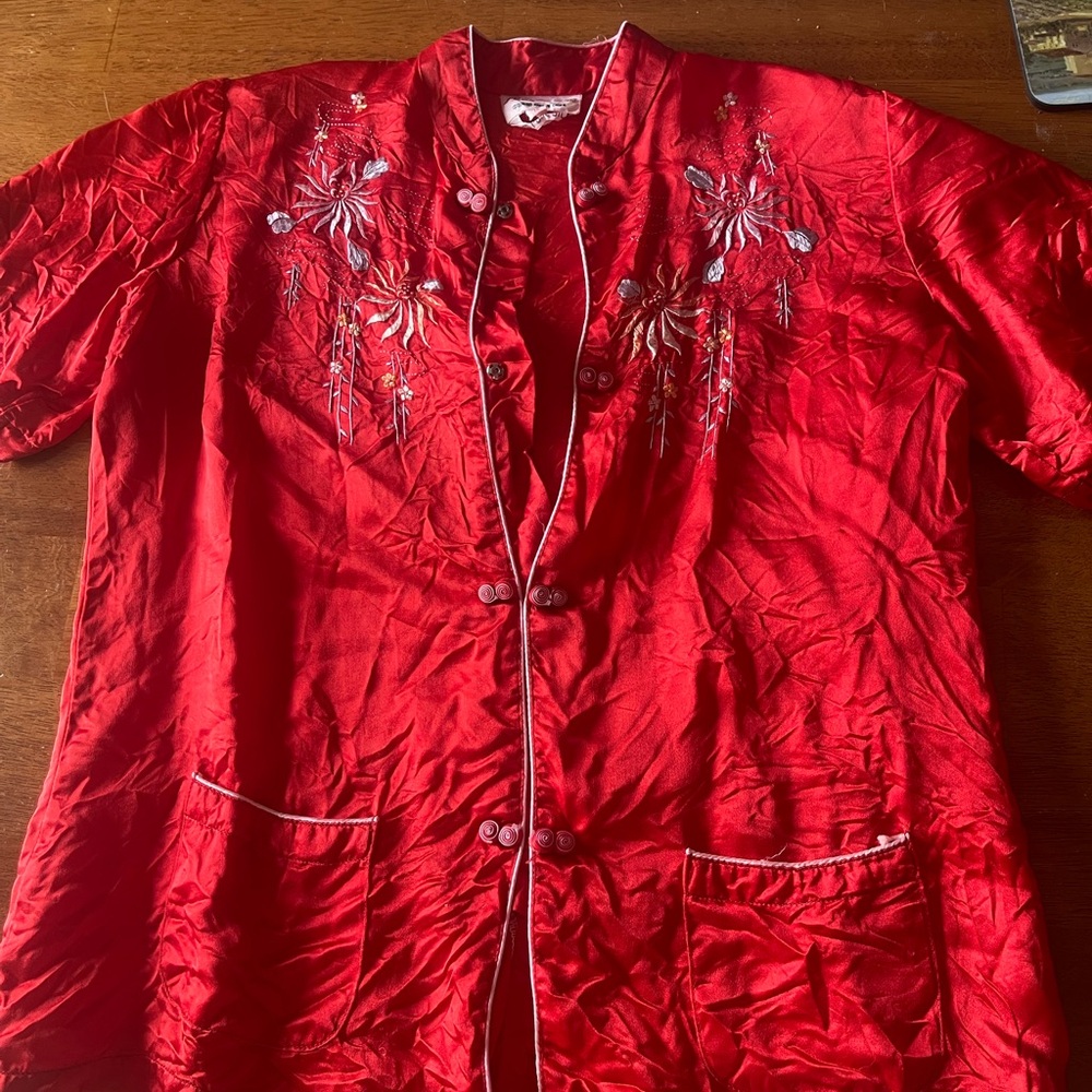 Pearl Red 100% silk top